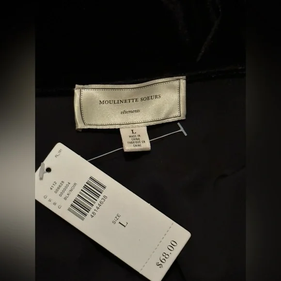 Anthropologie Black Stretch Velvet Top - Picture 3 of 7